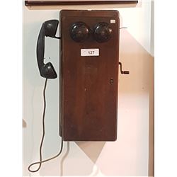 ANTIQUE NORTHERN ELECTRIC HAND CRANK WALL PHONE