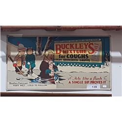 VINTAGE BUCKLEYS CARDBOARD ADVERTISEMENT