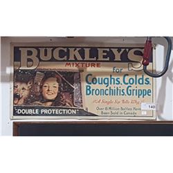 VINTAGE BUCKLEYS CARDBOARD ADVERTISEMENT