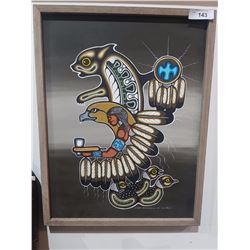 FRAMED NATIVE CANVAS PRINT SIGNED & DATED
