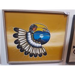 FRAMED NATIVE CANVAS PRINT SIGNED & DATED