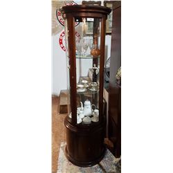 ROUND CURVED GLASS DISPLAY CABINET