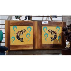 SIGNED & NUMBERED CABINET W/NATIVE MOTIF