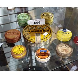 8 PC LOT OF ANTIQUE TINS