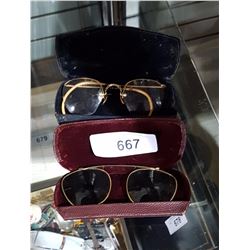 TWO SETS 1940'S SPECTACLES IN CASES
