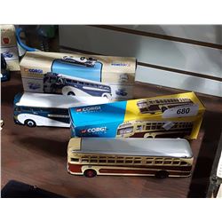 PAIR CORGI DIE CAST BUSES