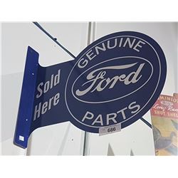 DOUBLE SIDED GENUINE FORD PARTS SST TIN SIGN