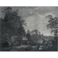 After G. Stubbs. A series of four monochrome William Woollett "Shooting" engravings, late 18th ce...