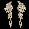 Image 1 : Luxury Crystal Wedding Big Angel Wings Earrings Gold Color