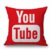 Square 18" Decorative Pillow Cover Cotton Linen Youtube Logo