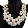 Image 1 : Big Imitation Pearls Necklace. Multilevel Chains Chokers