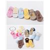 Image 1 : 0-3 Months Baby Anti-Slip Socks 3 Pairs/Set Cotton (Random Colors)