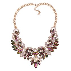 Colorful CZ Crystal Maxi Statement Necklaces & Pendants Vintage Turkish Jewelry Style