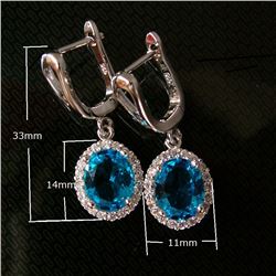 Statement Purple Drop Earrings With Rhinestones