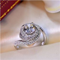 3ct 5A Zircon CZ Ring 925 Sterling Silver. Size: 9