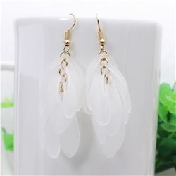 Fashion Jewelry Imitation Crystal Big Maple Leaf Flowers Earrings