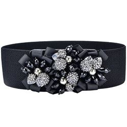 Vintage Style Flower Rhinestone Belt Buckles 6cm Wide