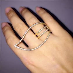 Amazing Design Leaf Ring AAA CZ. Size: 9