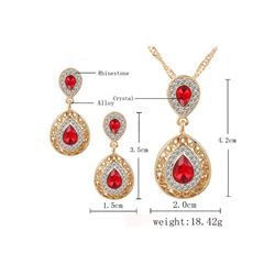 Austrian 4A CZ Crystal Gold Color Jewelry Set: Necklace / Earrings