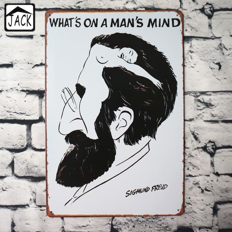 Sigmund Freud Men And Women Funny Poster Vintage Style Tin