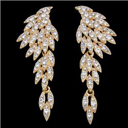 Luxury Crystal Wedding Big Angel Wings Earrings Gold Color