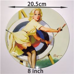 Artist Gil Elvgren Sexy Beauty Painting Decorative Plate.