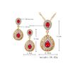 Image 1 : Austrian 4A CZ Crystal Gold Color Jewelry Set: Necklace / Earrings
