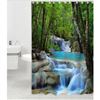 Image 1 : 72 Inch Bathroom Shower Curtain Polyester Fabric Waterfalls (12 Hooks)