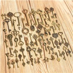 Set of 70 Antique Retro Vintage Old Look Bronze Keys