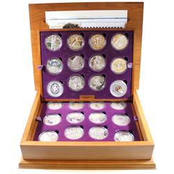 2002-2003 Queen Elizabeth II 24-coin Golden Jubilee Collection Set in Deluxe Wooden Display Box. Thi