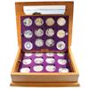 Image 1 : 2002-2003 Queen Elizabeth II 24-coin Golden Jubilee Collection Set in Deluxe Wooden Display Box. Thi