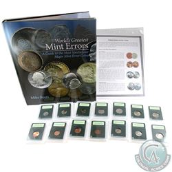 Rare USA Major Error 14-Coin Collection with  World's Greatest Mint Errors  Book. You will receive 1
