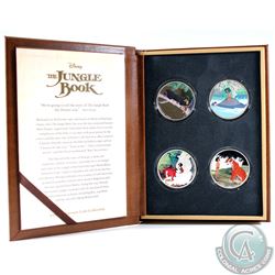 2017 Niue $2 Disney The Jungle Book 50th Anniversary 1oz Colourized Fine Silver 4-coin Set in Premiu