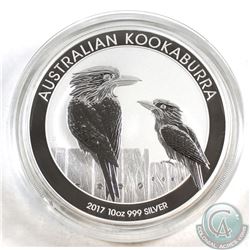 2017 Australia 10oz Kookaburra .999 Fine Silver Coin in Capsule (capsule is lightly scratched) TAX E