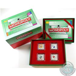 2013 Niue $1 Monopoly 1/4oz Fine Silver 4-coin Set in Deluxe Display Case and Outer Box (TAX Exempt)