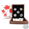 Image 1 : 2013 Canada $25 Complete O Canada 5-Coin Fine Silver Set with Deluxe Display Case. The Wolf coin has