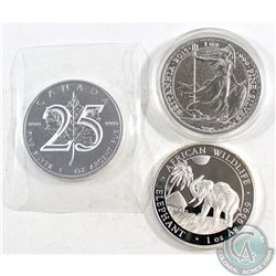 2013 Canada $5 25th Anniversary .9999 Silver Maple Leaf, 2015 Great Britain 1oz .999 Silver Britanni