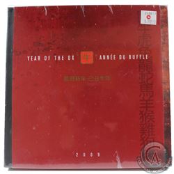 2009 Canada Year of the Ox $15 Sterling Silver with Gold Plated Cameo Coin and Stamp Set Sealed in O