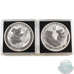 2011 Australia 1oz Koala with Berlin Bear Privy & 2013 1oz Koala .999 Fine Silver Coins (2011 privy 