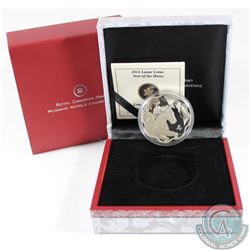 2014 Canada $15 Lunar Lotus Year of the Horse Fine Silver Coin (capsule lightly scratched) TAX Exemp