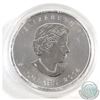 Image 2 : 2014 Canada $5 Gold Plated .9999 Fine Silver Maple Leaf in capsule (coin lightly toned) TAX Exempt