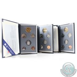 1993, 1994, & 1995 Canada Specimen 6-coin Sets. 3pcs.