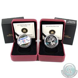 2011 Winter Town & 2013 Winter Scene Canada $10 Fine Silver Coins (Tax Exempt) 2pcs.