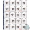Image 1 : Mixed Page of 20x Canadian Silver 5-Cent Coins. Dates range from 1899 to 1920. Page sold as is. Plea