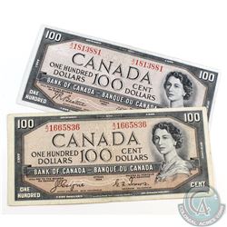 Complete Signature Type Set of the 1954 Devil's Face $100 Series. Included are two 1954 Devil's Face