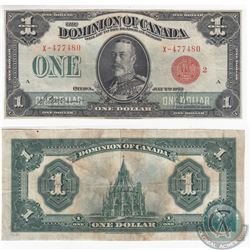 1923 $1.00 Note with McCavour-Saunders Signatures and Red Seal in Very Fine.