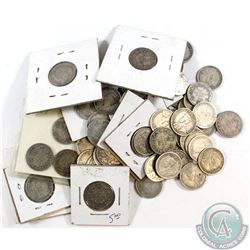 Estate Lot of Canada George V & George VI Silver 10-cent Collection. 93pcs.