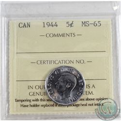 1944 Canada 5-cent ICCS Certified MS-65