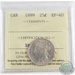 1899 Canada 25-cent ICCS Certified EF-40