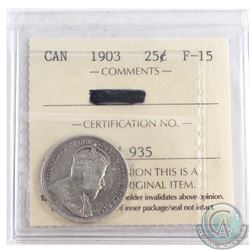 1903 Canada 25-cent ICCS Certified F-15